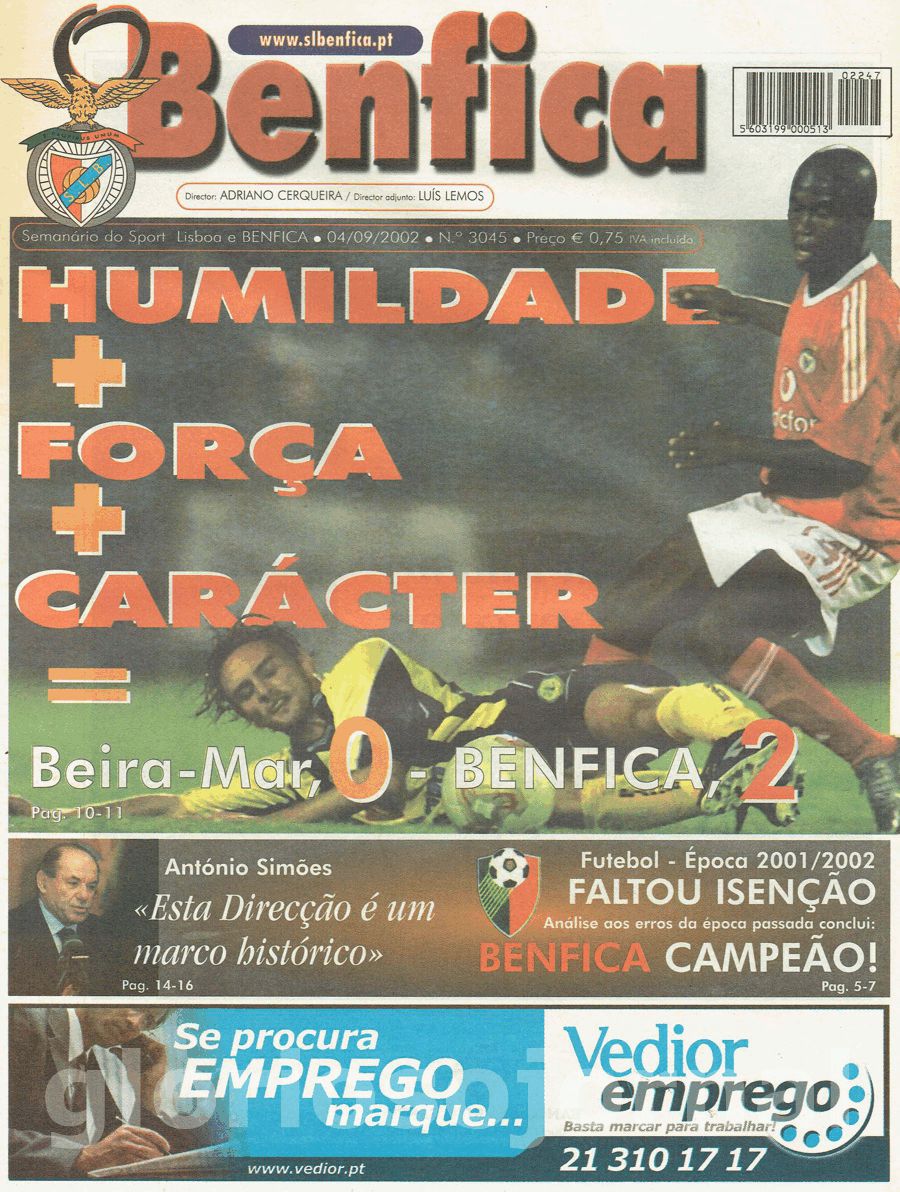 jornal o benfica 3045 2002-09-04